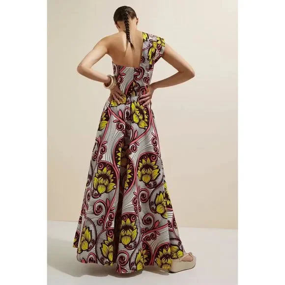 New Anthropologie SIKA One-Shoulder Maxi Dress Size 0 - Picture 5 of 8